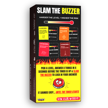Slam the Buzzer | Fast-Paced Party Game for Family & Friends | Name X Things in X Seconds Before Time Runs Out