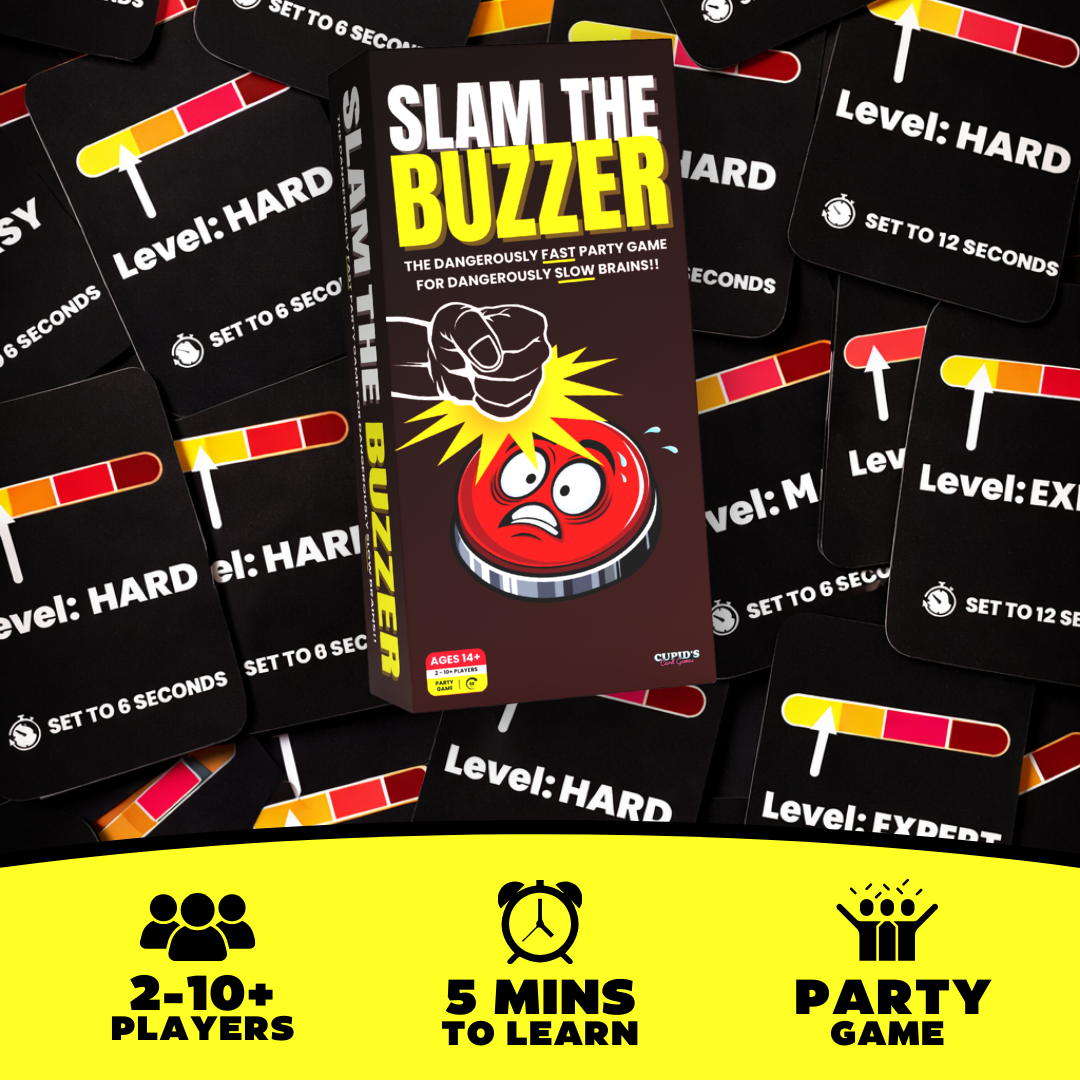Slam the Buzzer | Fast-Paced Party Game for Family & Friends | Name X Things in X Seconds Before Time Runs Out