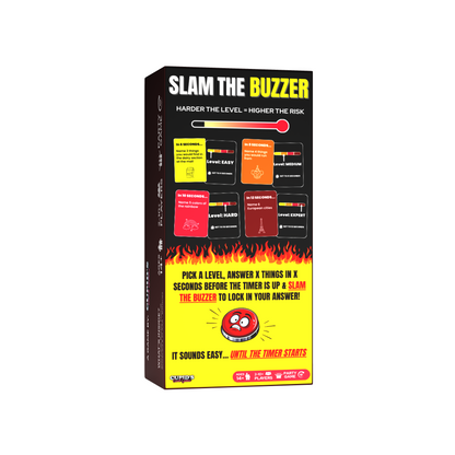 Slam the Buzzer | Fast-Paced Party Game for Family & Friends | Name X Things in X Seconds Before Time Runs Out